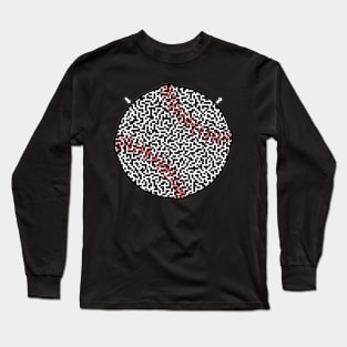 Baseball Shaped Maze & Labyrinth Long Sleeve T-Shirt